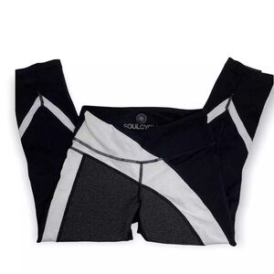 SoulCycle Cropped Leggings with Logo on Leg S athletic biking cycling